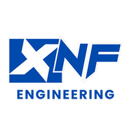 Logo der Firma XNF Engineering in blauer Schrift.