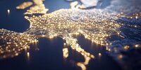 Leuchtendes Netzwerk über einer Europakarte