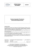 Dokument über Fabrikinspektionsverfahren und harmonisierte Anforderungen.