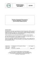 Dokument über Fabrikinspektionsverfahren und harmonisierte Anforderungen.