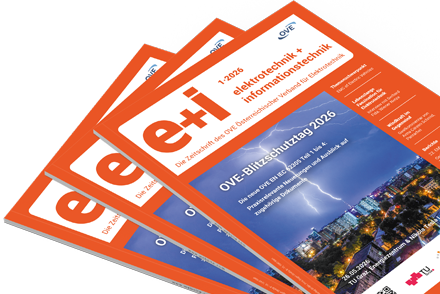 Drei Magazine mit dem Titel „e+i“ und Informationen zur Elektrotechnik.
