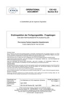 Fragebogen zur Adresse und Kontaktdaten der Fertigungsstätte ausfüllen.