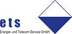 Logo von ets Energie- und Telecom Service GmbH mit geometrischen Formen.