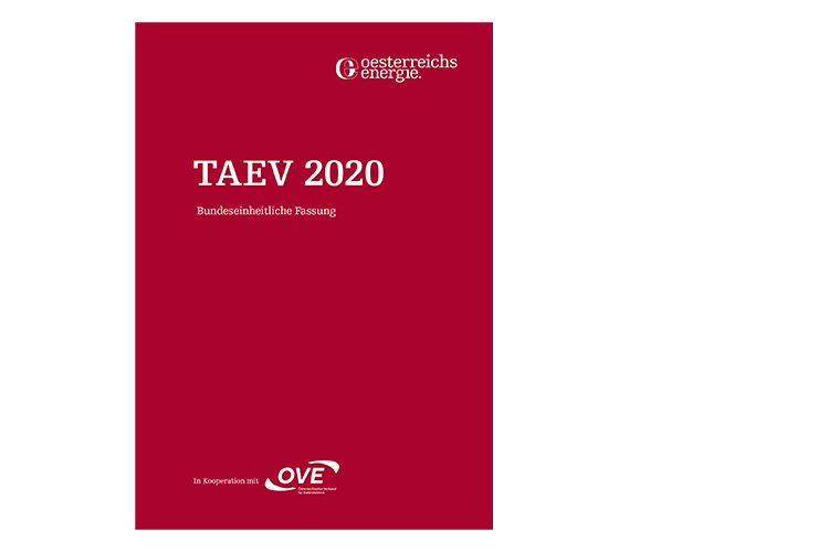 Deckblatt der TAEV 2020, österreichische Bundesregelung in Kooperation mit OVE.