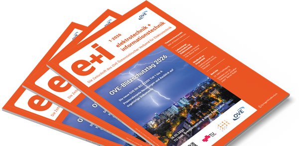 Drei Magazine mit dem Titel „e+i“ und Informationen zur Elektrotechnik.